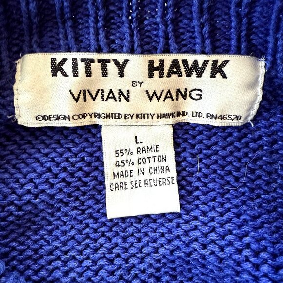 Vintage Kitty Hawk by Vivian Wang Statement Sweater Size L - Picture 5 of 9